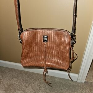 Rebecca Minkoff Woven Leather Crossbody Bag - Brown